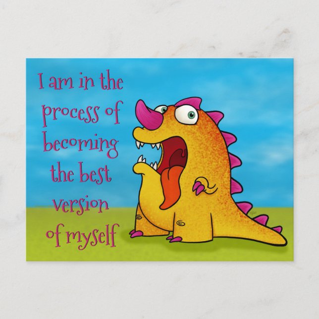 Dax the Dino w/quote, postcard (Front)