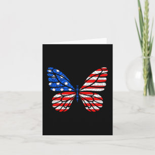 Day 4th July Usa Flag America Butterfly  Card