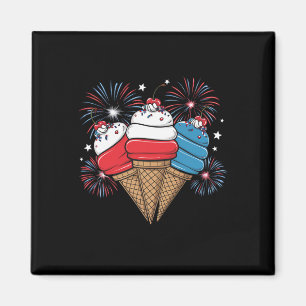 Day 4th Of July Ice Cream Women Men Kids Magnet