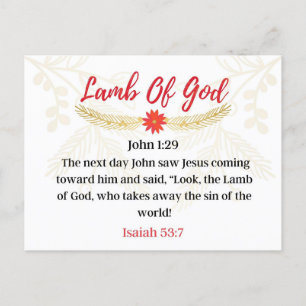 Day 6. Names Of Jesus   Lamb Of God   Advent  Postcard