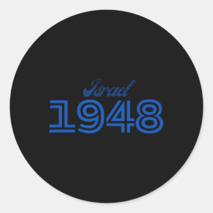 Day 76 Israel - 1948 Am Israel Chai - Jewish Classic Round Sticker
