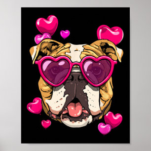 Day American Bulldog Heart Couples Dog Lover Poster