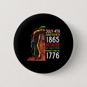 Day Ancestors Free 1776 July 4th Black African  6 Cm Round Badge