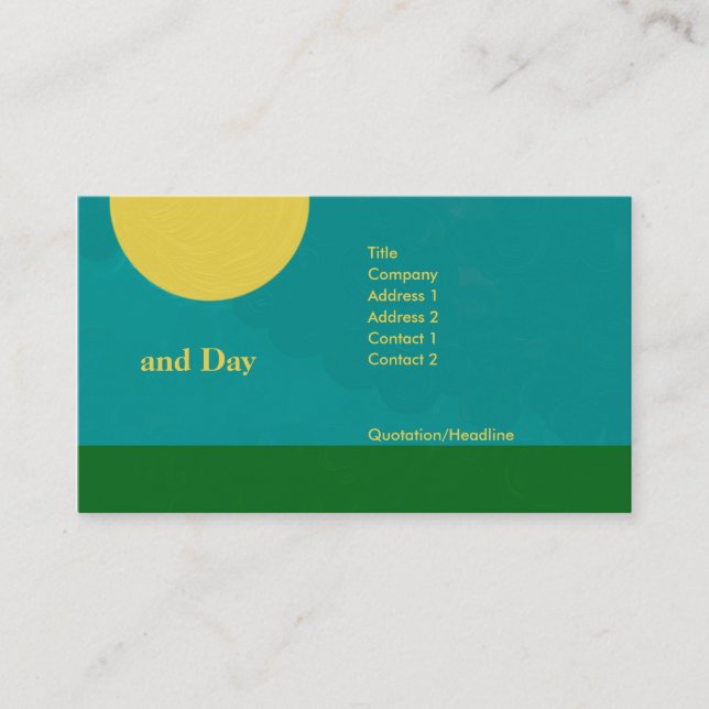 Day and night business card (Front)
