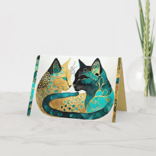 Day and Night Cats Note Card