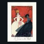 Day and Night in Paris Art Deco Poster<br><div class="desc">Day and Night in Paris Art Deco poster. Art Deco illustration by Georges Barbier. Day and Night is a cute vintage illustration depicting to allegorical figures dressing up for a night on the Parisian town. One is bright and cheery and represents day time, while the other is dark and mysterious...</div>