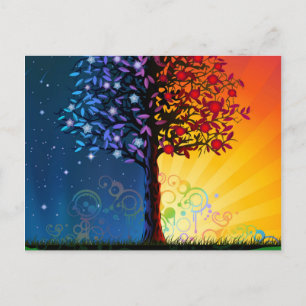 Day And Night Tree Postcard