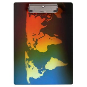 Day and night world map clipboard
