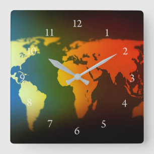 Day and night world map clock