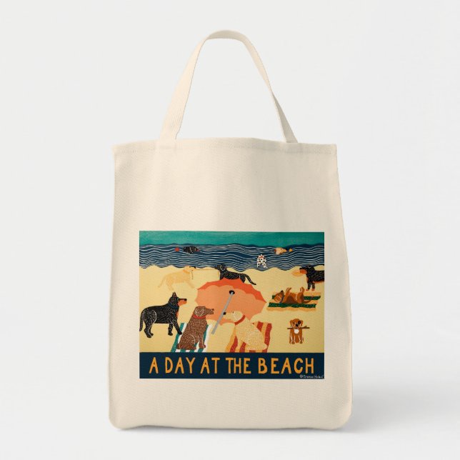 Day at beach- Tote Bag-Stephen Huneck (Front)