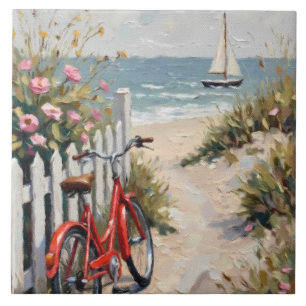 Day at the Beach Ceramic Tile