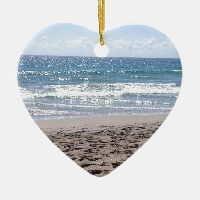 Day At The Beach Ceramic Tree Decoration (Front)