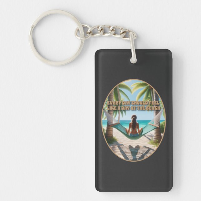 Day at the beach key ring (Front)