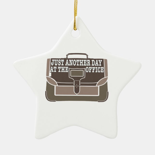 Day at the Office Ceramic Tree Decoration (Front)
