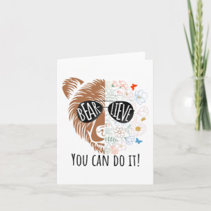 Day Bear Believe You Can Do It Cute Teacher Testin Card