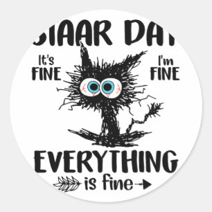 Day Black Cat Teacher Student Kids Staar Testing D Classic Round Sticker