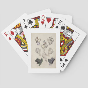 Day bonnets, fashion plate from Ackermann's Reposi Playing Cards