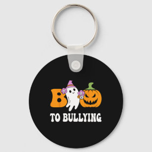 Day Boo To Bullying Awareness Ghost Pumpkin Orange Key Ring
