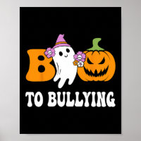 Day Boo To Bullying Awareness Ghost Pumpkin Orange