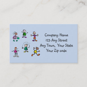 day care,child care, teacher or babysitting blue business card