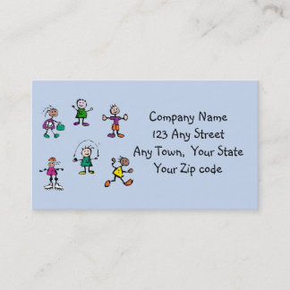 day care,child care, teacher or babysitting blue business card