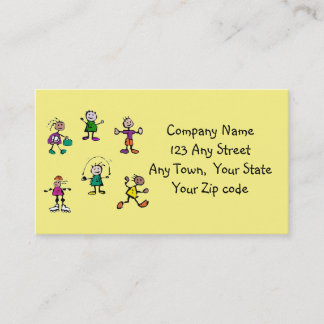 day care,child care, teacher or babysitting yellow business card