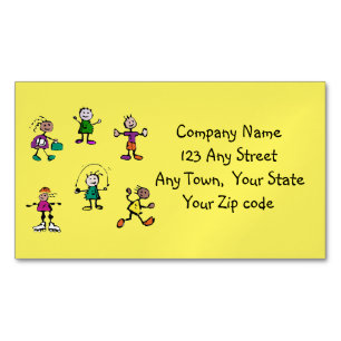 day care,child care, teacher or babysitting yellow 	Magnetic business card