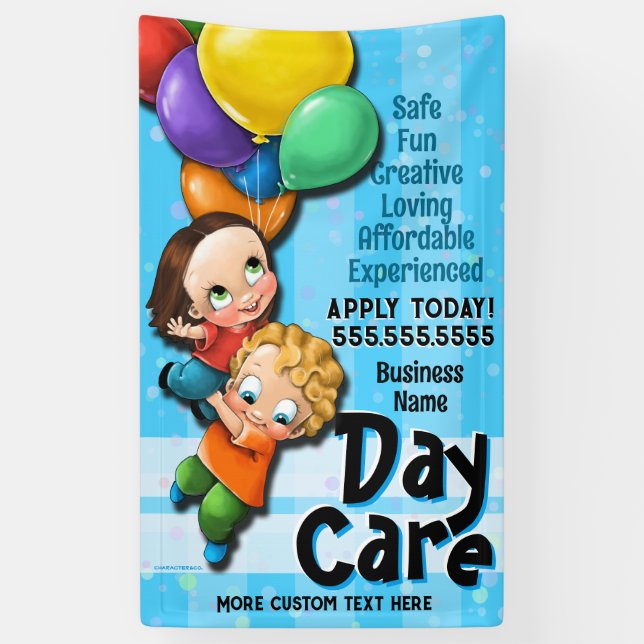 Day Care.Preschool.Camp.Custom Promotional Banner (Vertical)