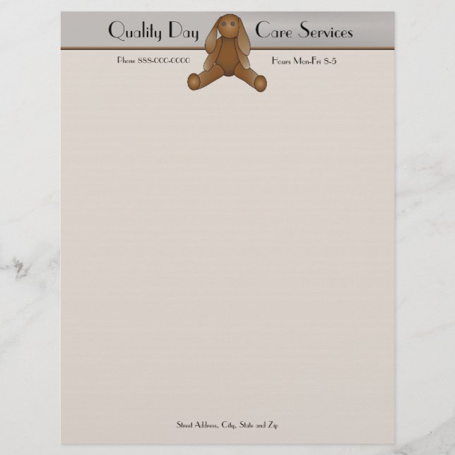 Day Care Professional Business Letterhead (Front)