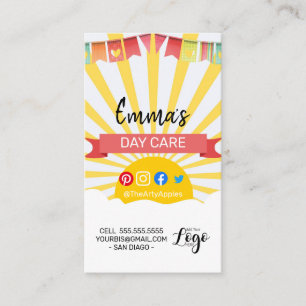 day care sun sunny summer outside nursery business card