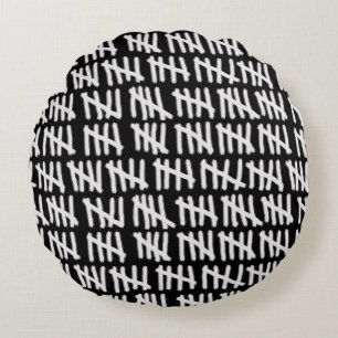 Day Count Black and White Custom Colours Round Cushion