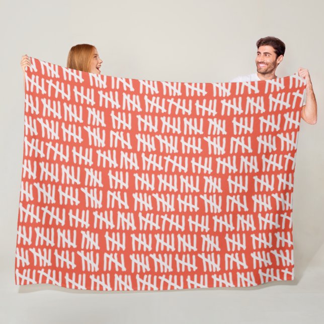 Day Count Pattern White on any Colour Fleece Blank Blanket (In Situ)