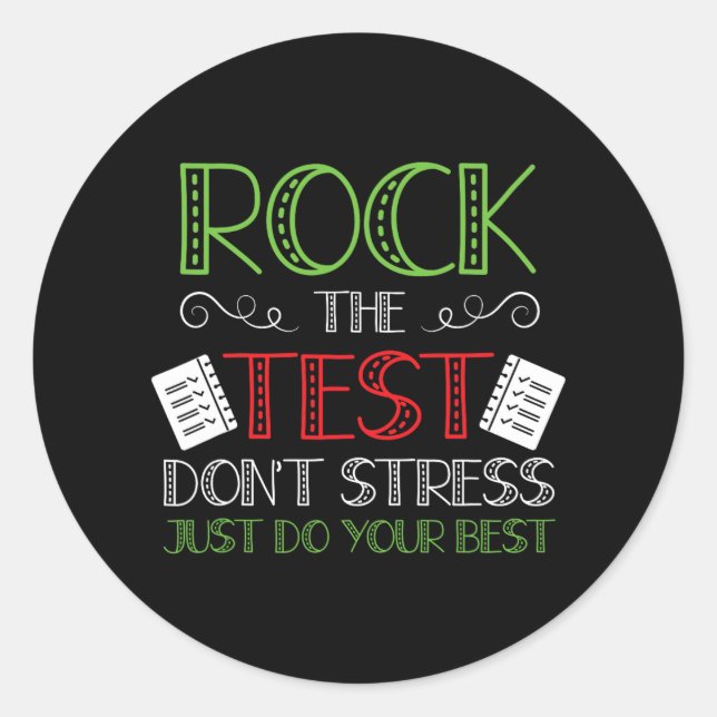 Day Do Your Best State Testing Teacher Student Boy Classic Round Sticker (Front)