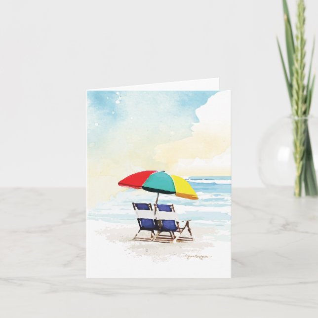 Day Dreaming, relaxing at the beach Note Card (Front)