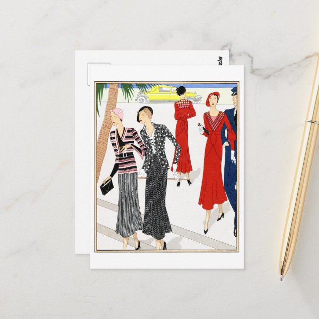 Day dresses  by Noxa and Aine-Montaillé Postcard (Front/Back In Situ)