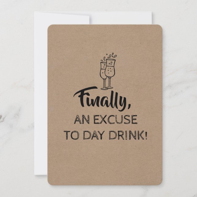Day Drink Excuse Funny Bridesmaid Invitation (Front)