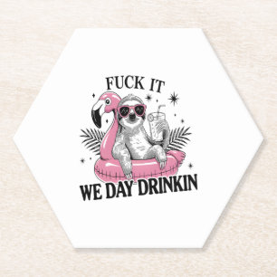 Day drinkin Sloth Paper Coaster