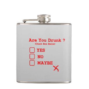 Day Drinking Humour Funny Drunk Test Booze Whiskey Hip Flask