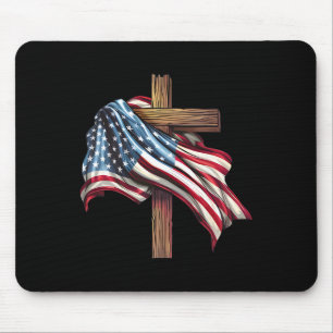 Day Flag Cross Print Mouse Pad