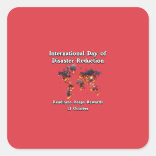 Day for Disaster Risk Reduction. Readiness Square Sticker