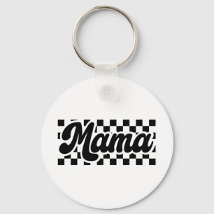 Day For Mum Retro Vintage Womens Chequered Mama Key Ring