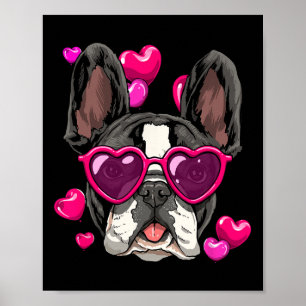 Day French Bulldog Heart Couples Love Day Dog Poster