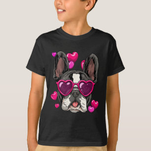 Day French Bulldog Heart Couples Love Day Dog  T-Shirt