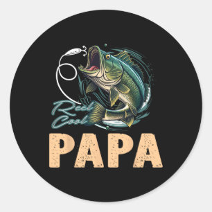 Day Funny Fisherman Reel Cool Papa Fishing Lover Classic Round Sticker
