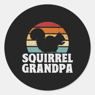 Day Funny Squirrel Grandpa Classic Round Sticker