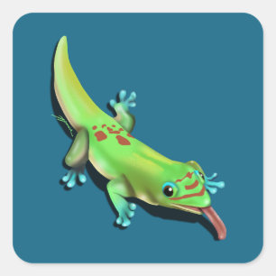 Day Gecko—claiming territory Square Sticker