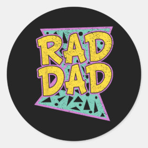 Day Gift For Daddy Rad Dad Shirt Classic Round Sticker