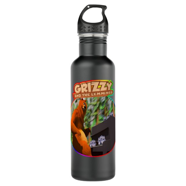 Day Gift For Grizzy And Lemmings Funny Kids Gifts  710 Ml Water Bottle (Front)