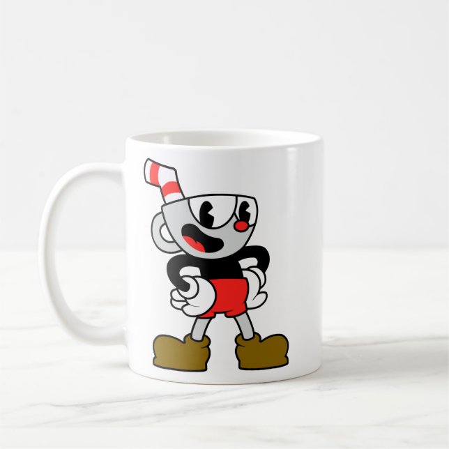 Day Gift Multiplayer Cuphead Video Game Cool Gifts Coffee Mug (Left)