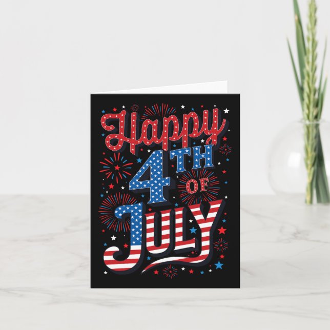Day Happy 4th Of July  Card (Front)